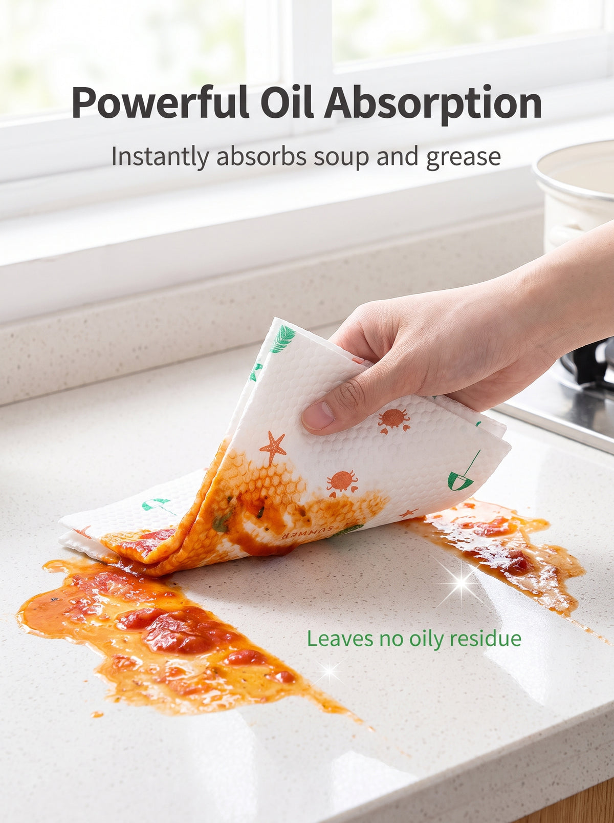 🔥Reusable Kitchen Cleaning Paper｜Wet & Dry Use Super Absorbent Dish Cloth