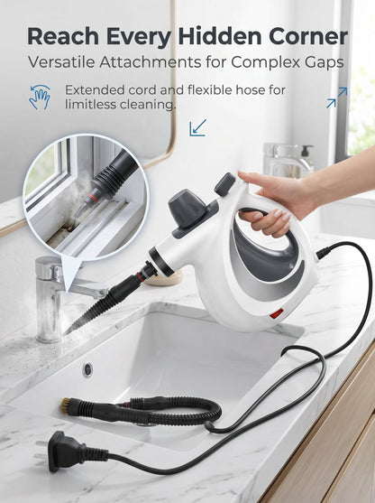 🔥Chemical-Free Deep Clean｜Power Handheld Steam Cleaner for Whole House & Car
