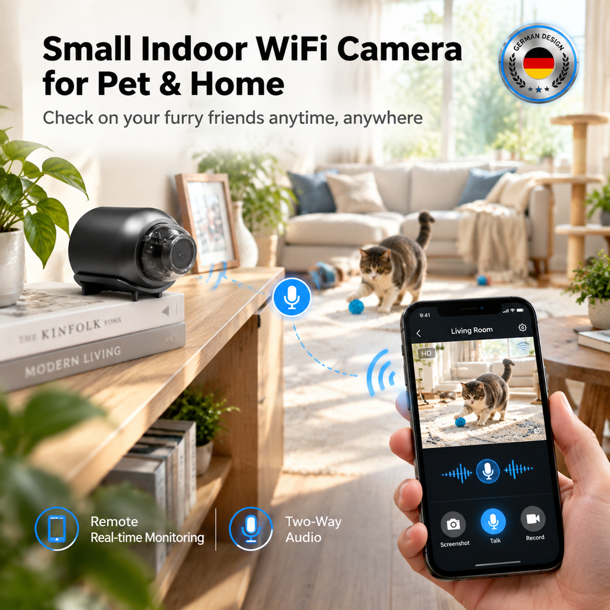 💥50% OFF 📹🛡️Small Indoor WiFi Camera for Pet,Baby & Home Monitoring