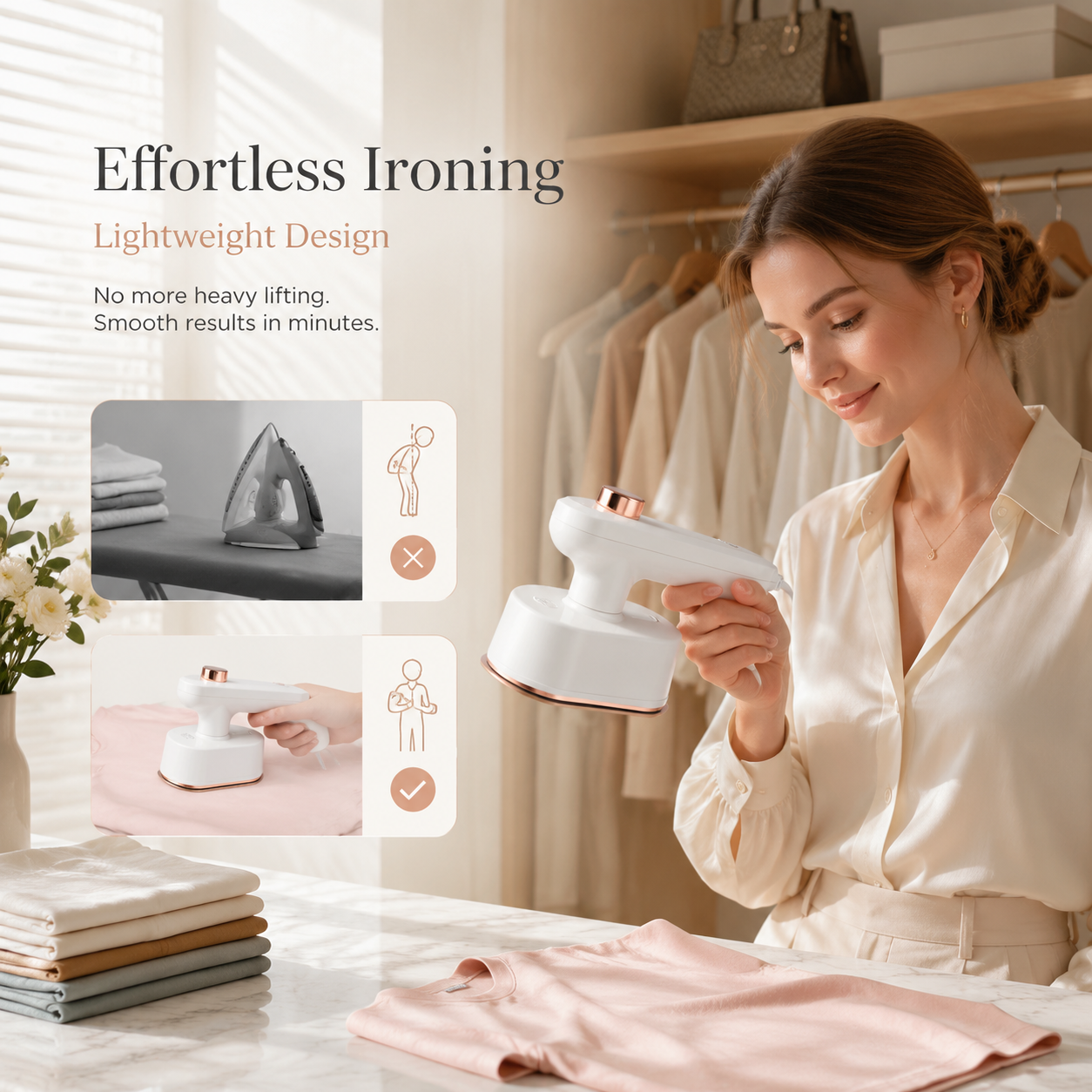 👔Compact 2-in-1 Steamer & Iron for Smooth Clothes Anytime