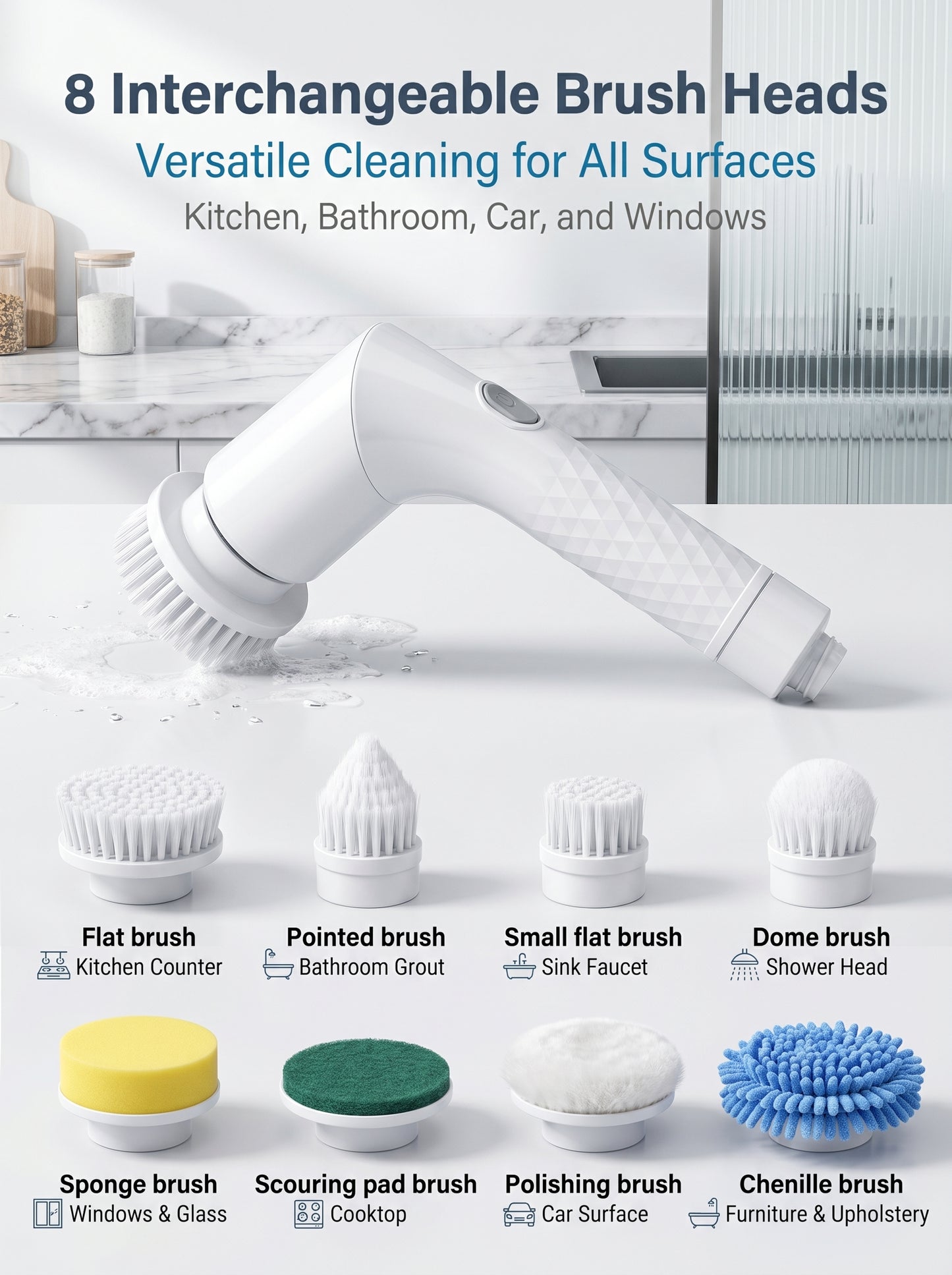 🏆Hot Selling 50% OFF⏳Waterproof Telescopic Electric Rotary Cleaning Brush Set
