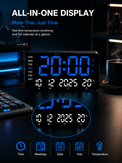 Multifunctional Digital Alarm Clock for Home & Office