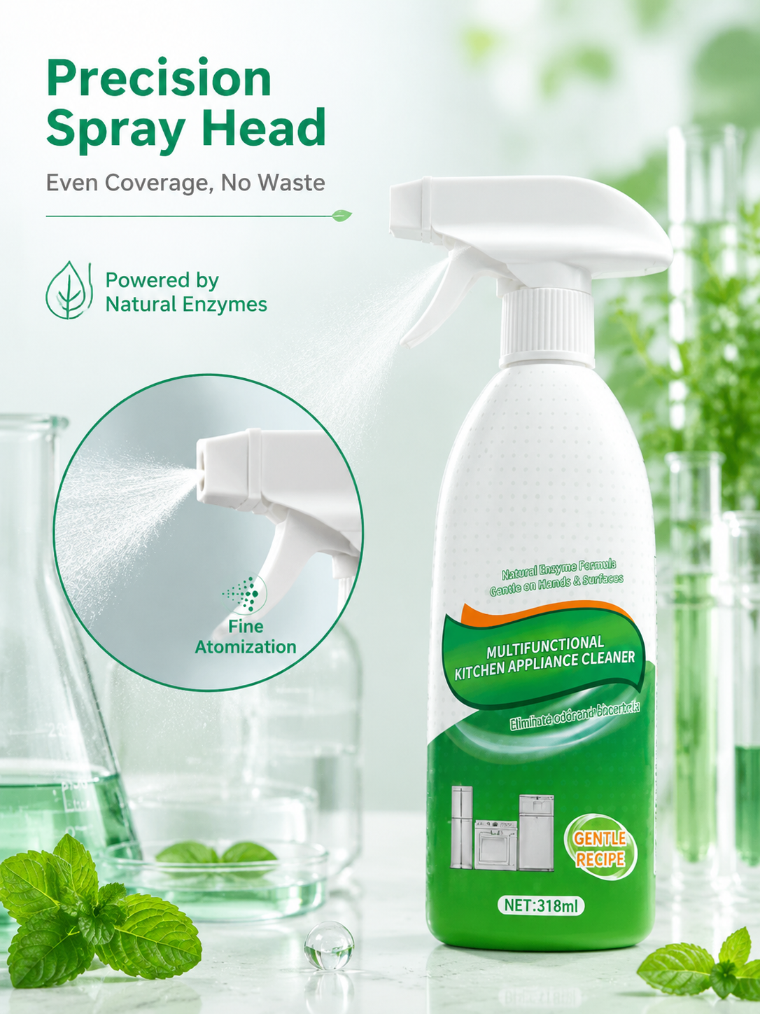 🔥 The high-efficiency kitchen cleaner delivers powerful deep cleaning, removing dirt, grease buildup, and stains in seconds.