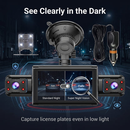 🚗High-Definition 4-Channel Dash Cam – 360° Coverage with No Blind Spots, 24-Hour Comprehensive Monitoring