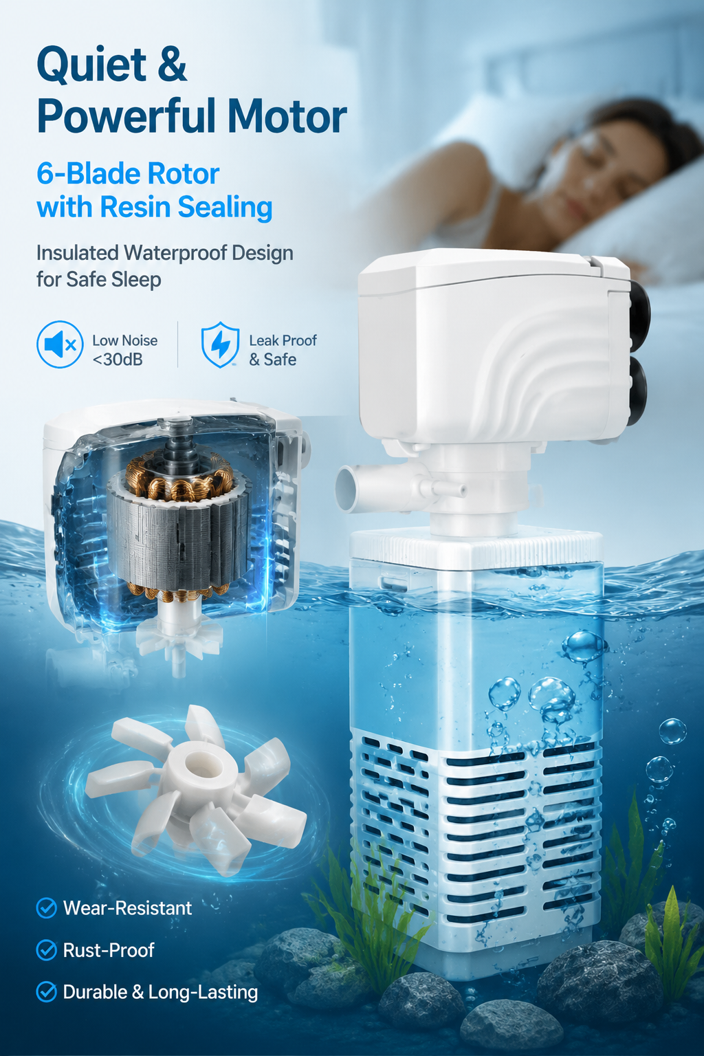 🔥Limited-time offer-Fish Tank 6-in-1 Filter - Filtration, Oxygenation & Water Pumping
