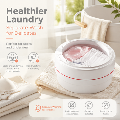 🧺 Imported Portable Ultrasonic Washing Machine with Powerful Turbine Cleaning