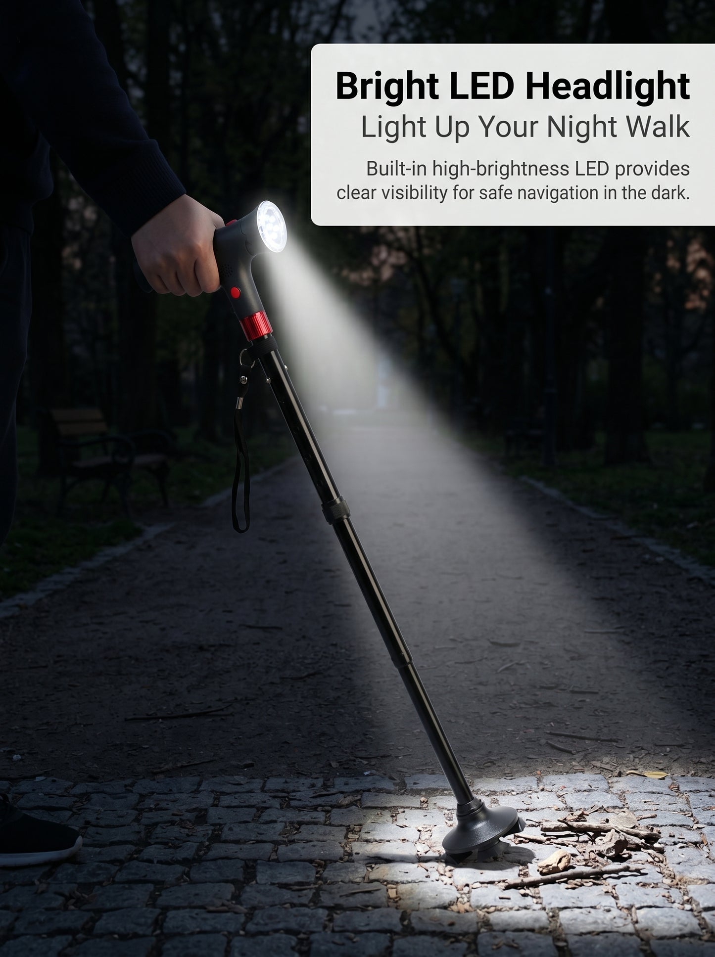 Your Perfect Companionfor Safer Walking.The Smart Cane keeps you supported and moving, no matteryour pace or journey.