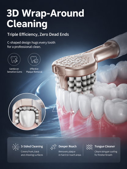 🔥HOT SALE🦷Three-headed multi-angle cleaning toothbrush