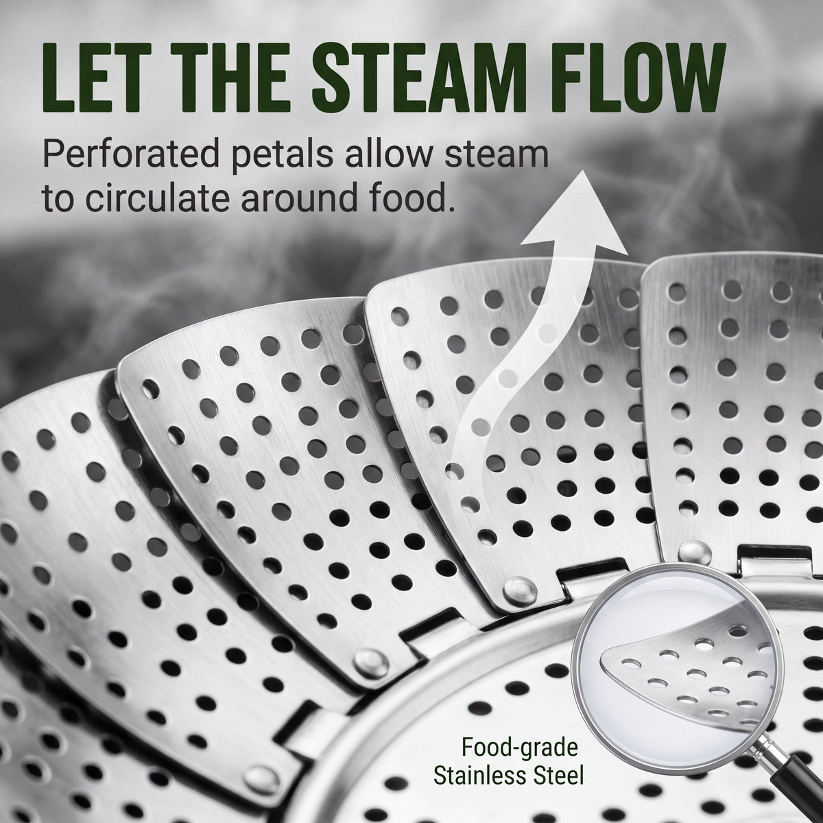 🔥First 50 customers enjoy 50% off🔥Adjustable Foldable Stainless Steel Steamer Basket
