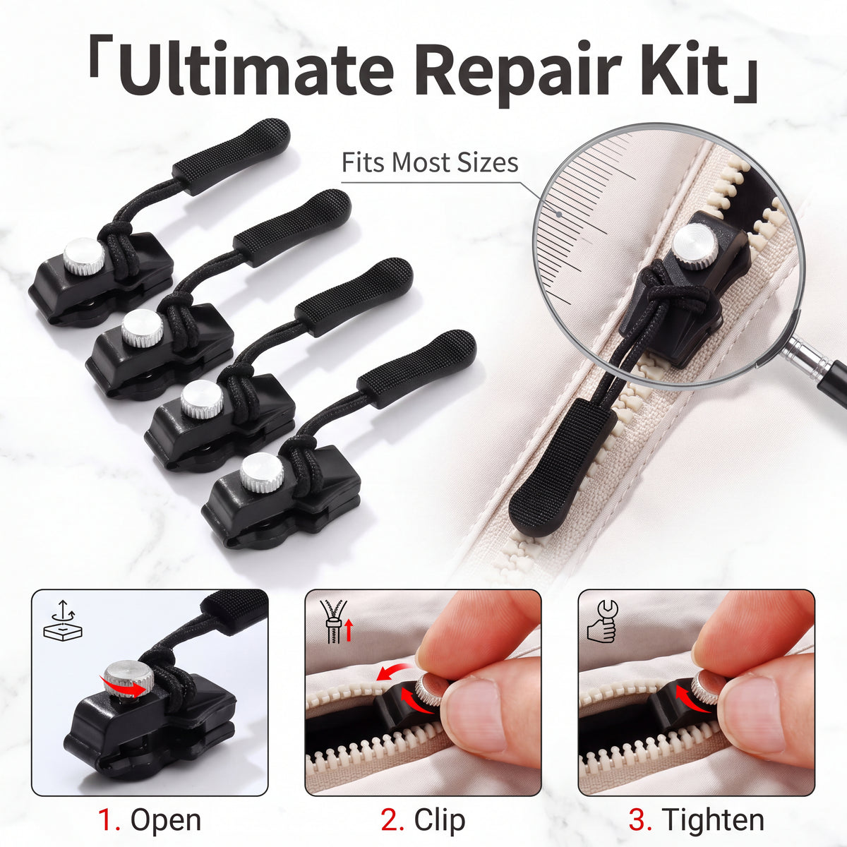 🔥Buy 1 Get 1 Free🧳Easy Zipper Repair Kit – Quick Replacement Tool For Clothing And Luggage