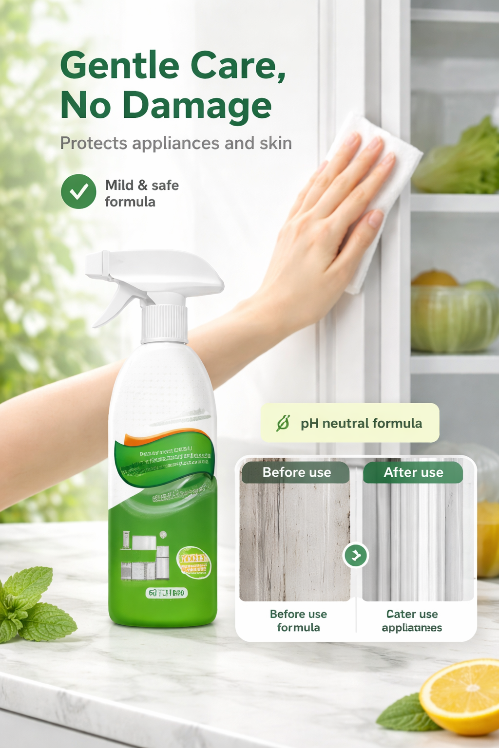 🔥 The high-efficiency kitchen cleaner delivers powerful deep cleaning, removing dirt, grease buildup, and stains in seconds.