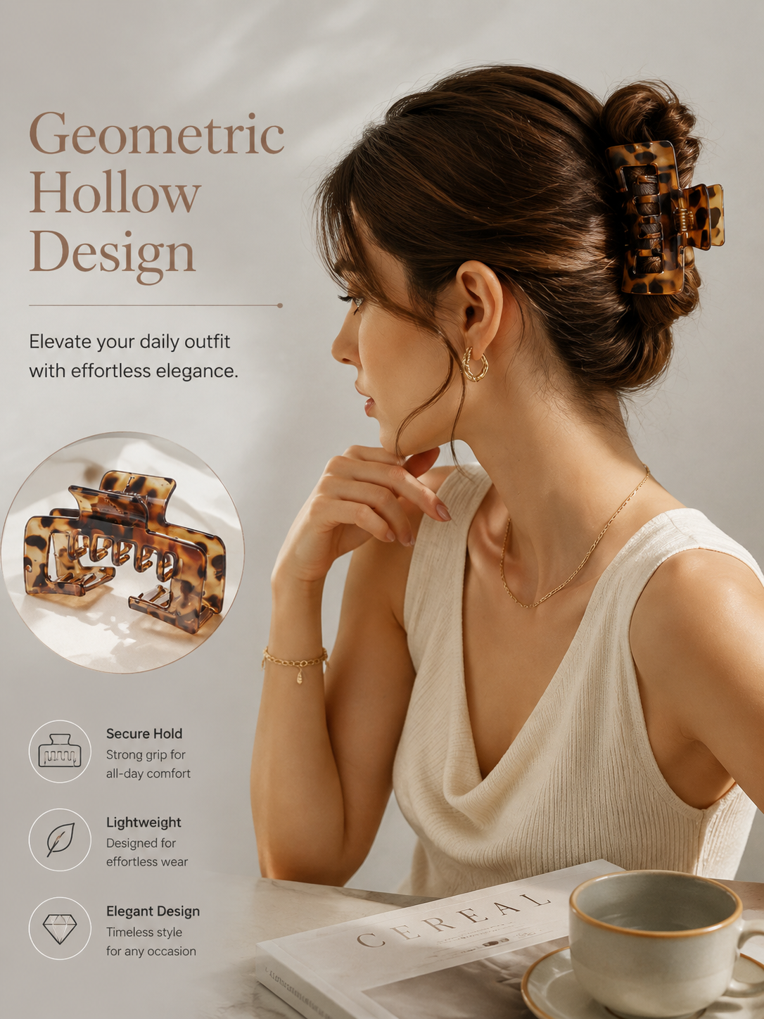 🔥Minimalist Hollow Square Hair Accessory For Women