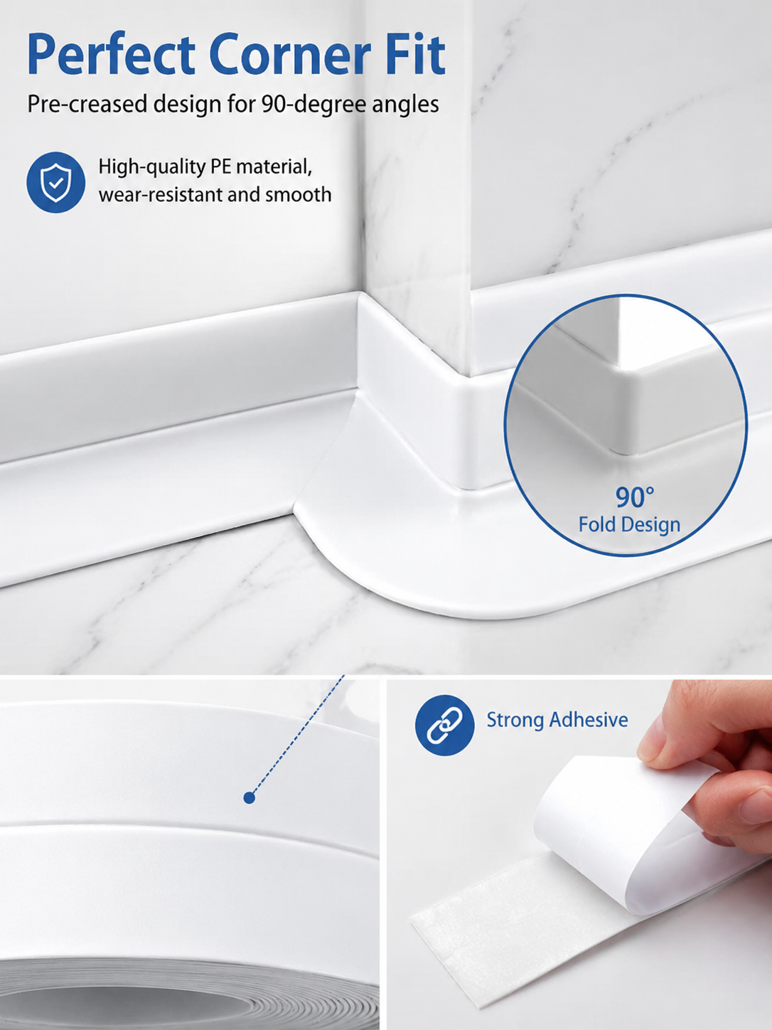 ✨Waterproof Caulk Tape Fills Ugly Gaps in Minutes and Makes Your Kitchen & Bathroom Look Clean Like Brand New.