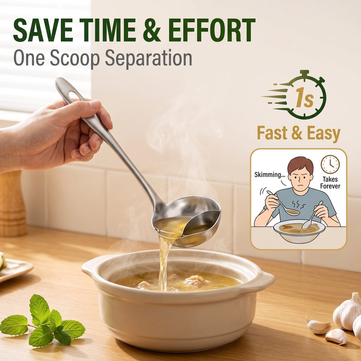 🔥Buy 1 Get 1 Free🔥Oil Separation Spoon For Removing Excess Oil From Soup And Broth