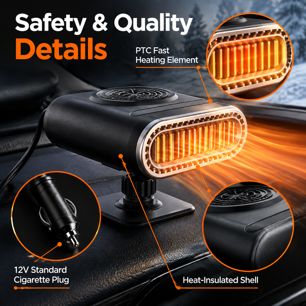 ⏳🔥LIMITED-TIME 50% OFF! Portable 2-in-1 car fan with heating function