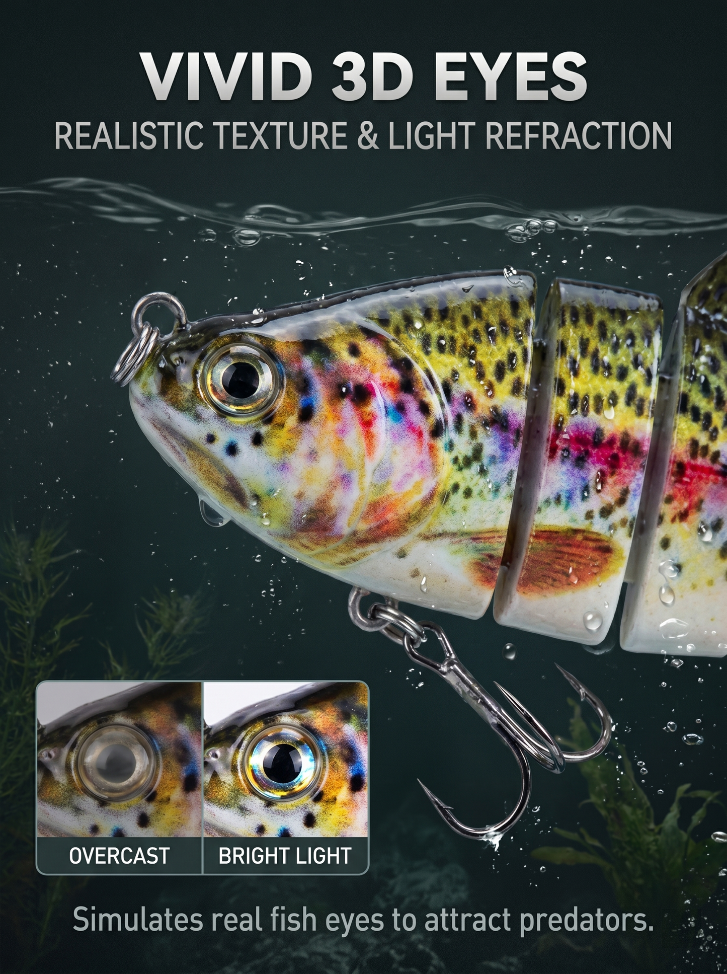 🔥5-piece set of 6-section multi-joint lures | Realistic swimming action to help you catch big fish