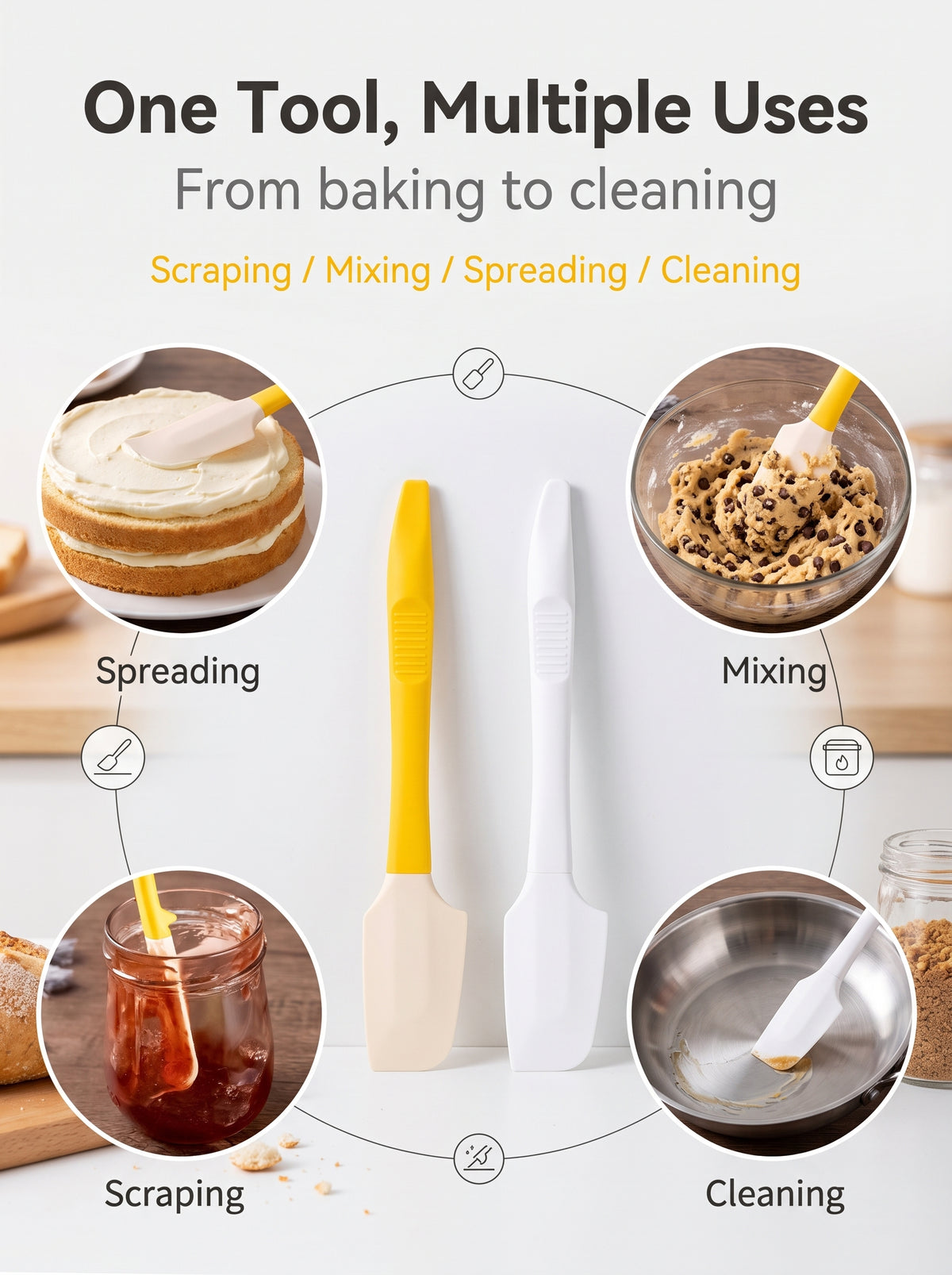 🔥2-in-1 Heat Resistant Silicone Baking Spatula