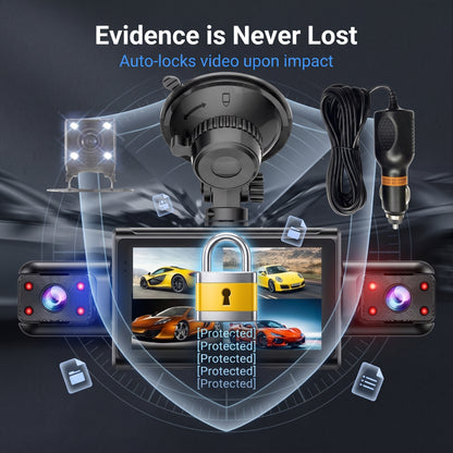 🚗High-Definition 4-Channel Dash Cam – 360° Coverage with No Blind Spots, 24-Hour Comprehensive Monitoring