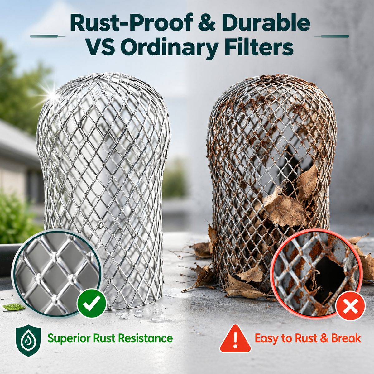 💥Buy 1 Get 1 Free！🍂Leaf-Proof Drain Filter Mesh (Adjustable Size)