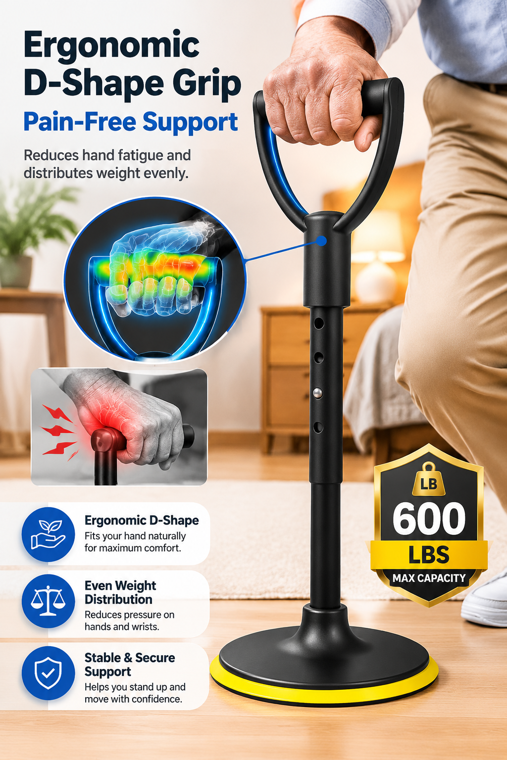📢📢50% OFF !! ⏰Adjustable Height Standing Aid Tool for Mobility Support