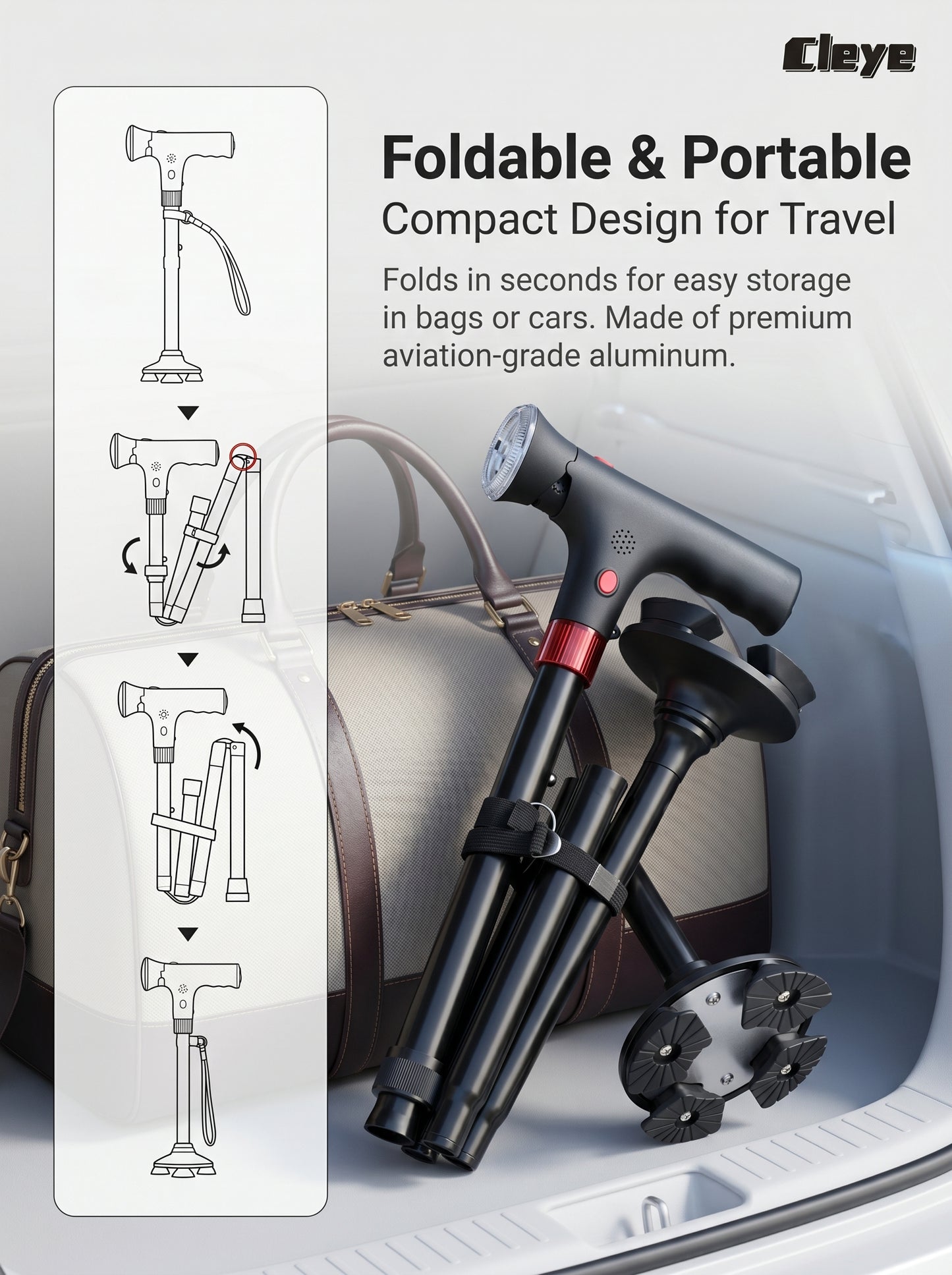 Your Perfect Companionfor Safer Walking.The Smart Cane keeps you supported and moving, no matteryour pace or journey.