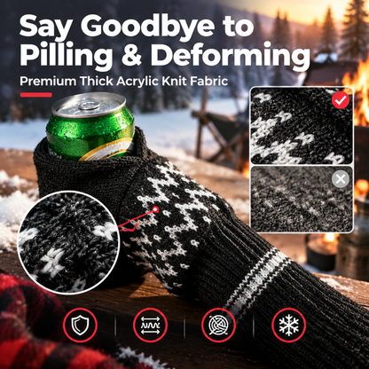 💥50% OFF 🧤Knitted Striped Thermal Beer Glove