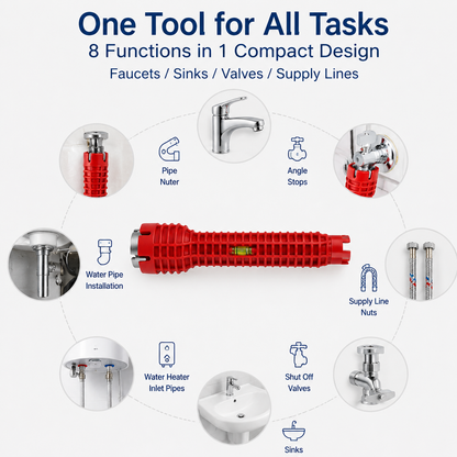 🔥 Multi-Functional 8-in-1 Sink Wrench – The Ultimate Plumbing Tool for Tight Spaces & Easy Home Repairs 🔧🚰