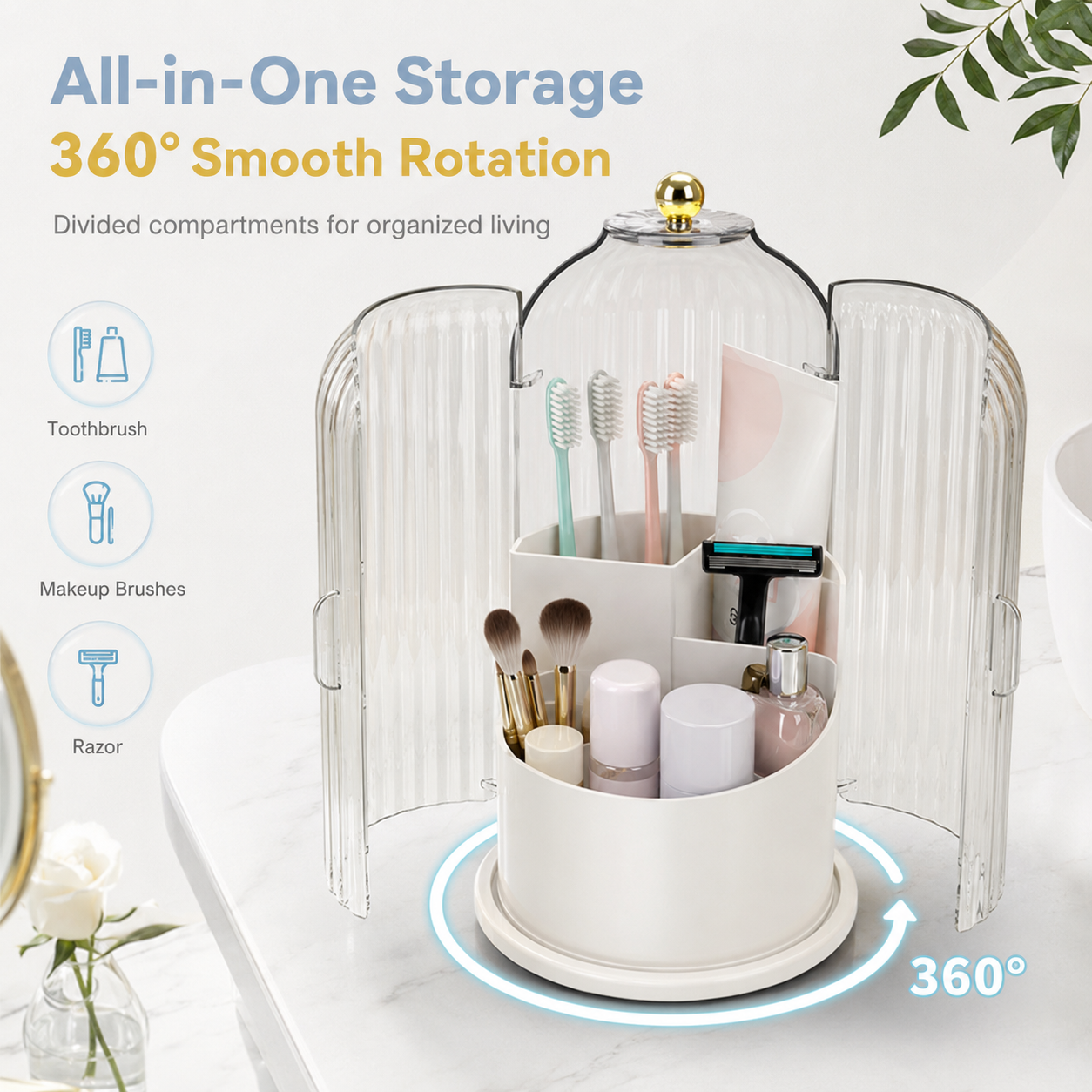 ✨ Sliding Lid Toothbrush Organizer – Protect Your Toothbrush from Dust & Bathroom Air