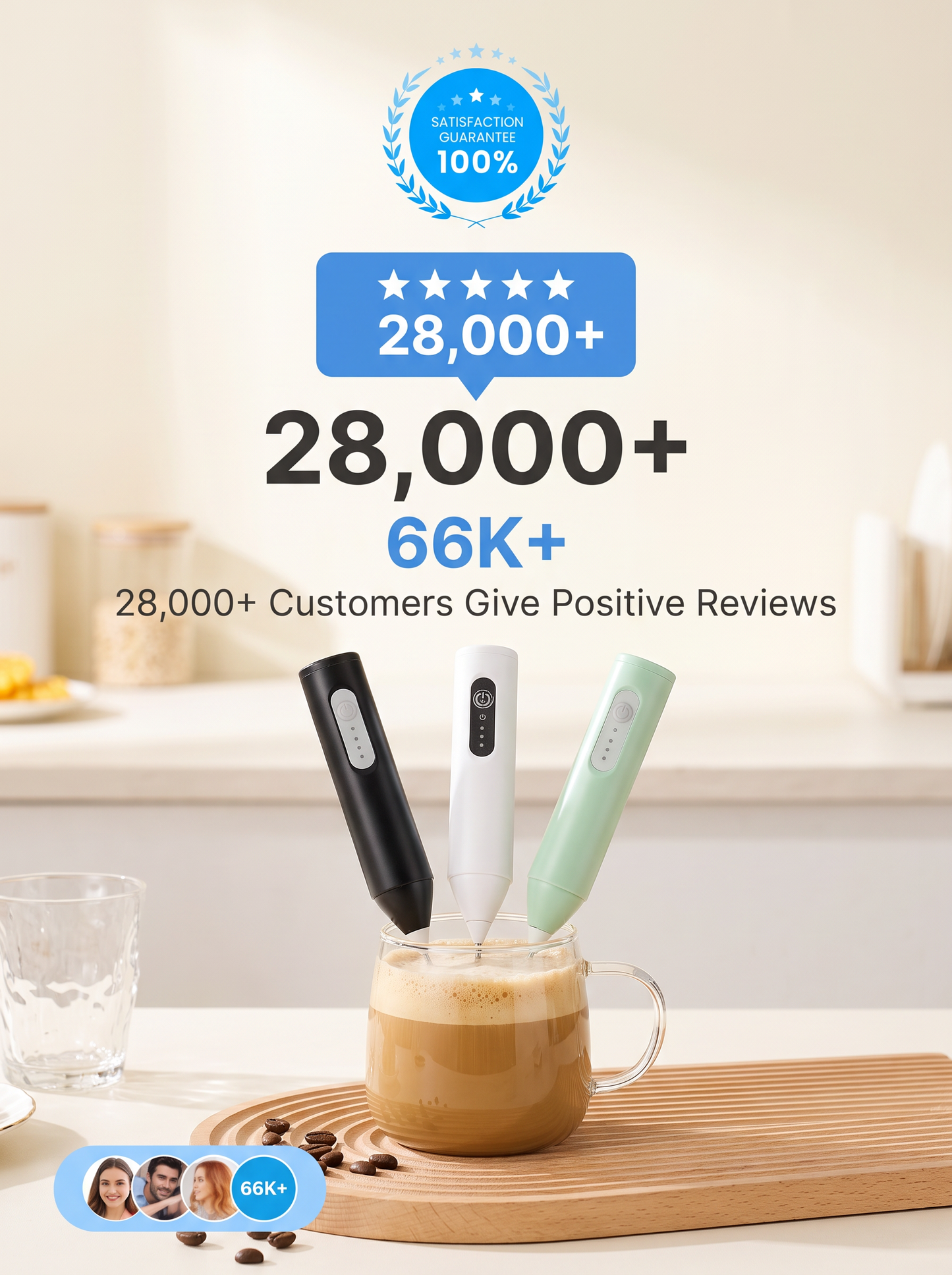 🛒 PRESS IT ONCE — AND ENJOY THICK, CREAMY CAFÉ-STYLE MILK FOAM IN SECONDS!
