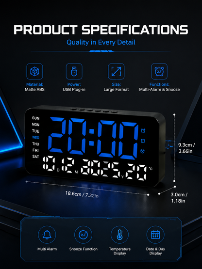 Multifunctional Digital Alarm Clock for Home & Office