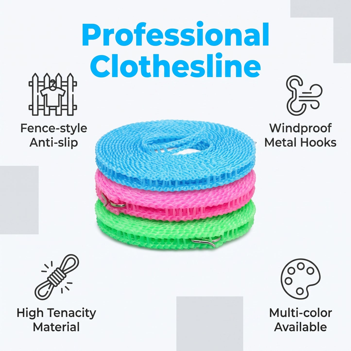 🔥Hot Sale - 50% OFF🔥Windproof Non-Slip Clothesline