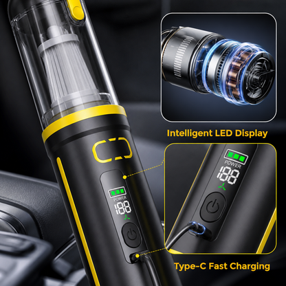 🥳2026 HOT SALE 50% OFF!🥳💞50K+ SOLD! 🚗💨  Portable Handheld Car Vacuum – Includes a variety of interchangeable nozzles🛡️✅