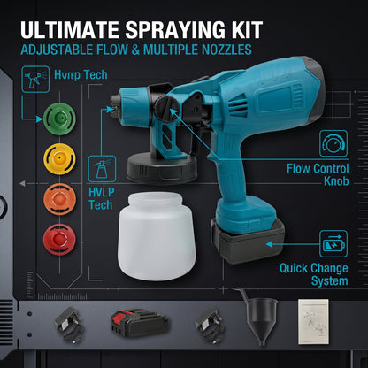 🔥Cordless HVLP Paint Sprayer For Smooth Professional Finish DIY Home Painting Made Fast Easy And Even