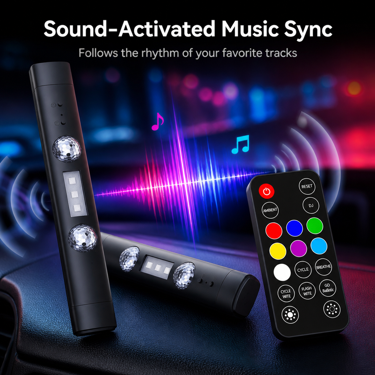 💥50% OFF 🚗💡Multicolor Sound-Activated Car Interior Ambient Lights