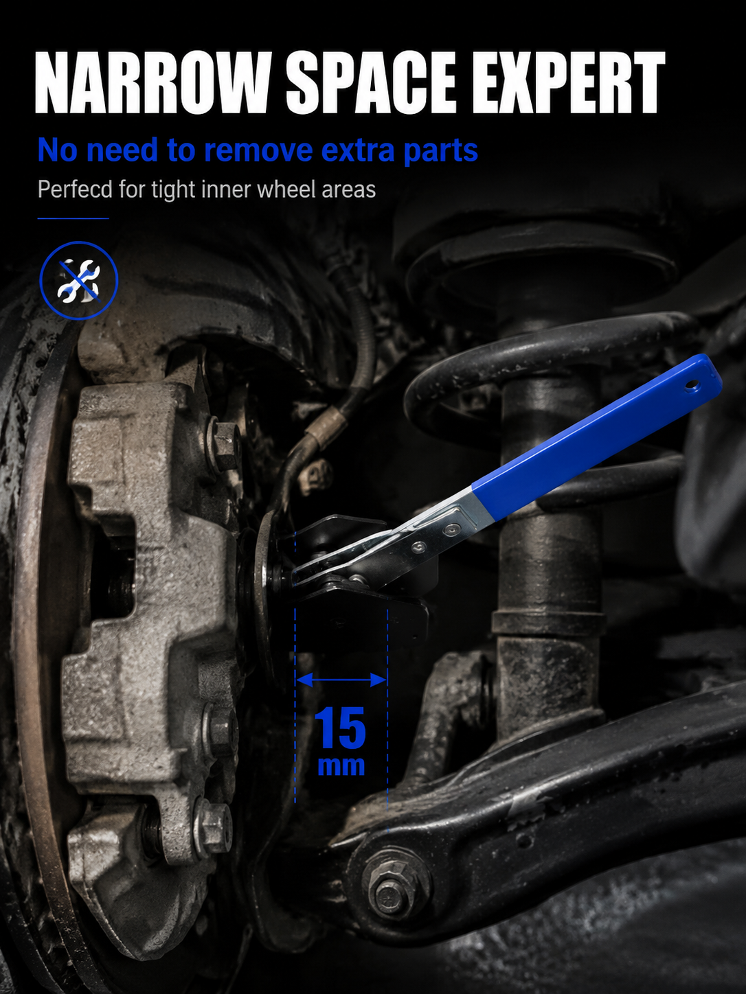🔧 Brake Caliper Piston Compression Wrench, Easy Brake Pad Replacement