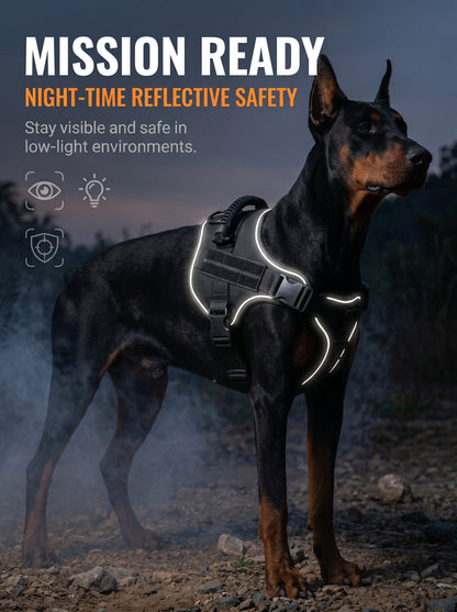 No Pull Dog Harness Front & Back Clip Breathable Adjustable Anti-Tug Pet Vest for Outdoor Walking Training