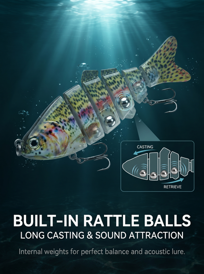 🔥5-piece set of 6-section multi-joint lures | Realistic swimming action to help you catch big fish