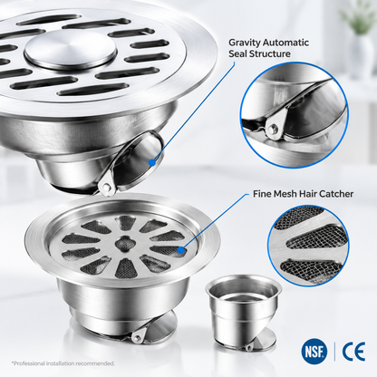 💥50% OFF 🛁Thickened Stainless Steel Anti-Odor & Anti-Pest Floor Drain