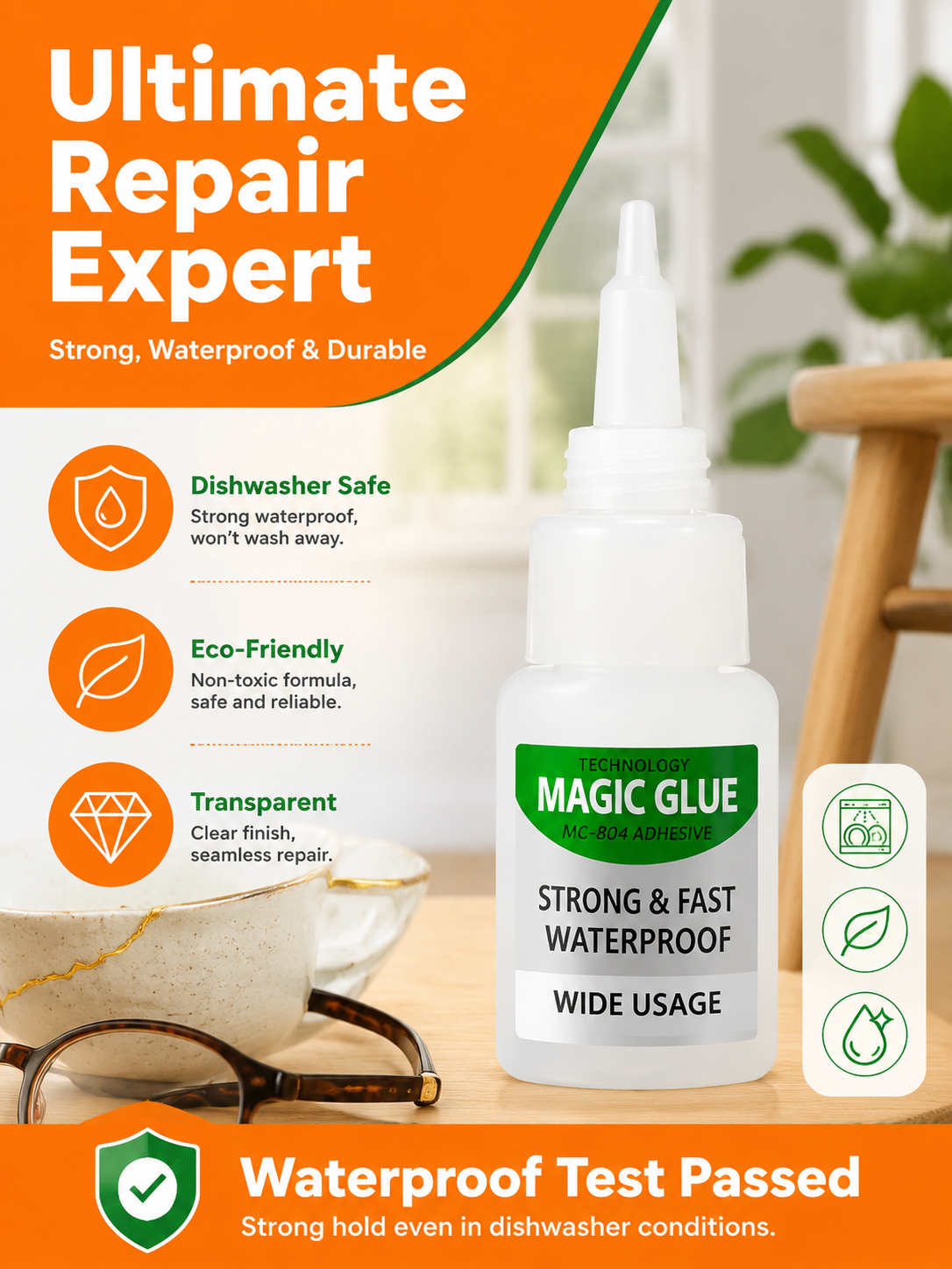 ✨One drop, ultra-strong hold — this all-purpose oil-based glue fixes 99% of household repairs fast. Works on almost any material and bonds in seconds.