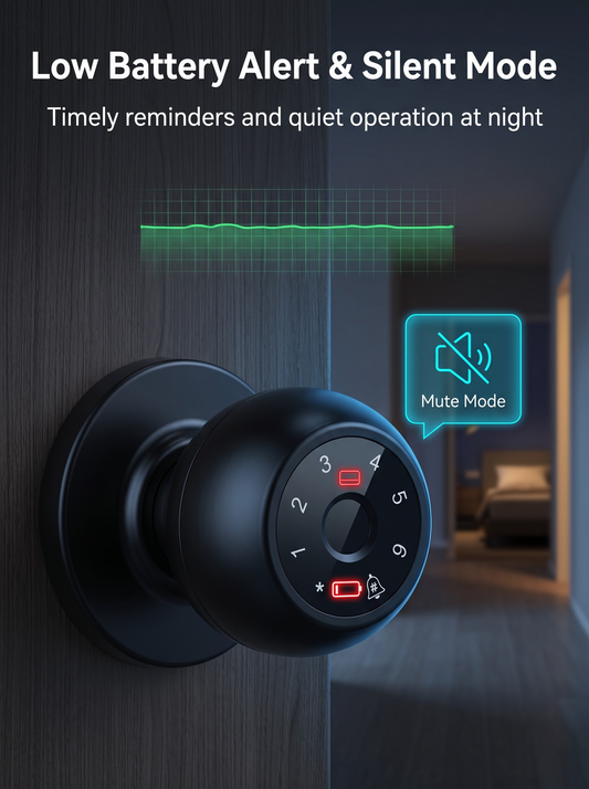 ✨ Ball‑Shape Fingerprint Password Smart Door Lock