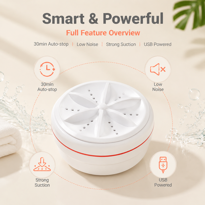 🧺 Imported Portable Ultrasonic Washing Machine with Powerful Turbine Cleaning