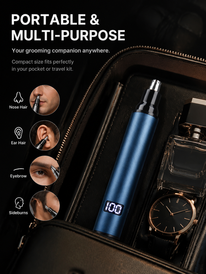 Rechargeable Nose Hair Trimmer with Diamond Sharp Blade, Waterproof Painless Electric Nose Ear Hair Clipper for Men