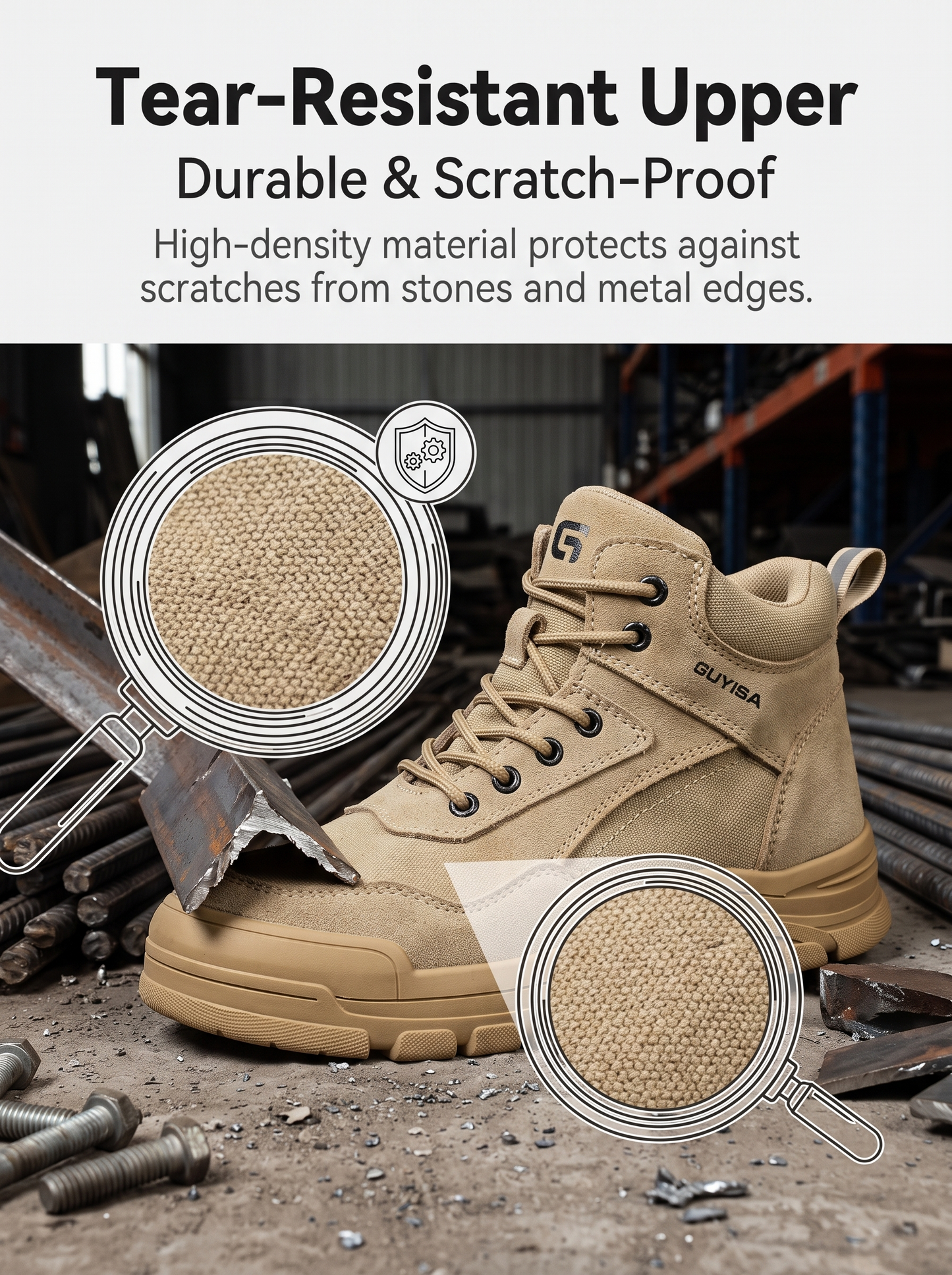 🔥 2026 New High Top Safety Work Boots, Steel Toe Anti-Smashing Anti-Puncture Slip Resistant Industrial Protective Labor Shoes for Construction Warehouse Factory