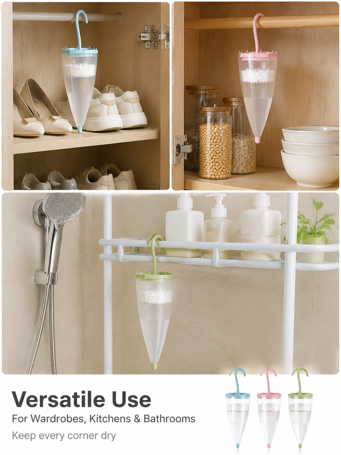 🔥Umbrella Hanging Dehumidifier｜Keep Wardrobe Dry & Clothes Mold-Free