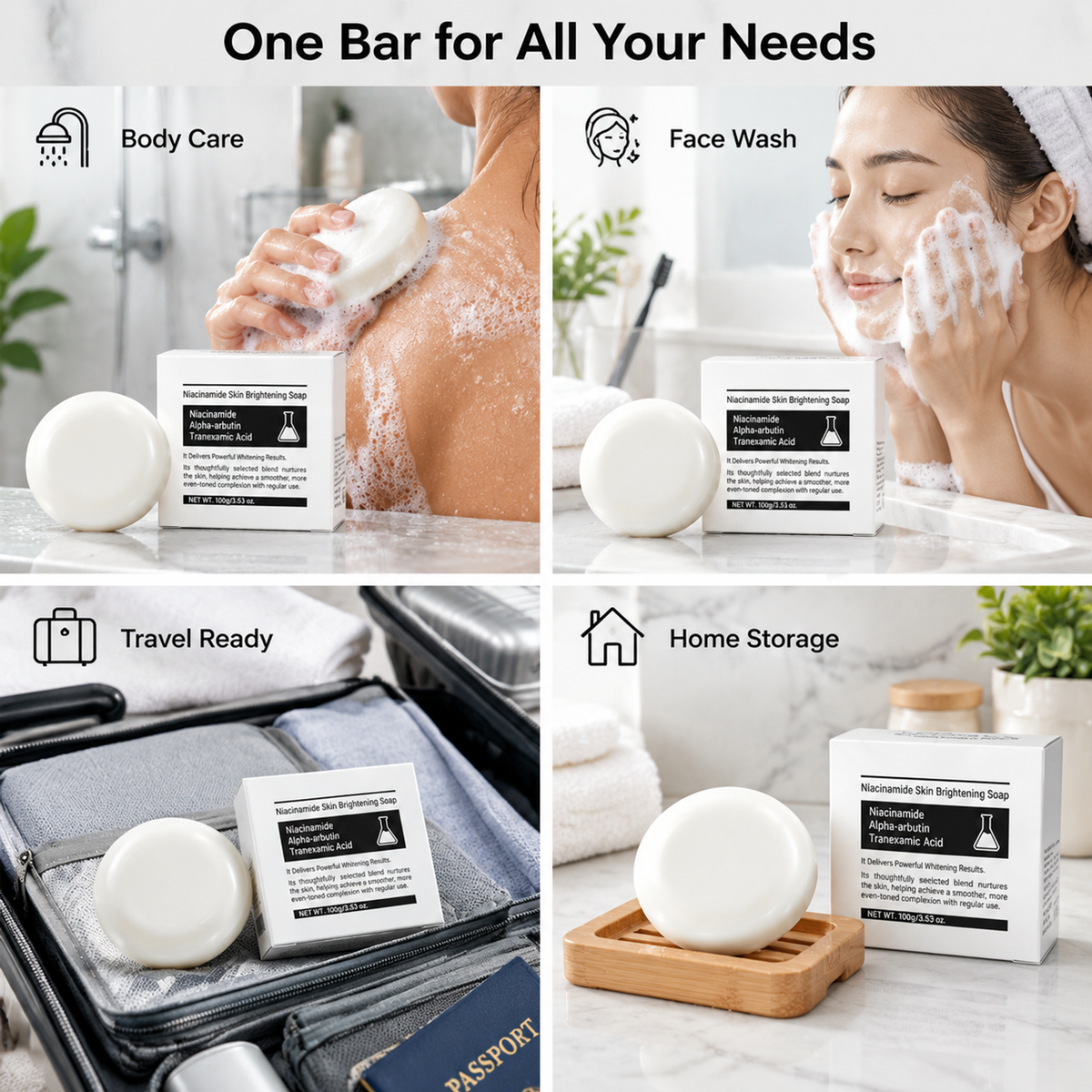 💥Buy 1 Get 1 Free！🛀Beauty Body Soap with Niacinamide and Papaya Extract