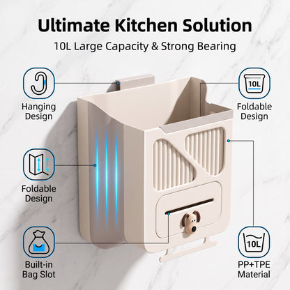 🎉Best Seller! Foldable Hanging Kitchen Trash Can