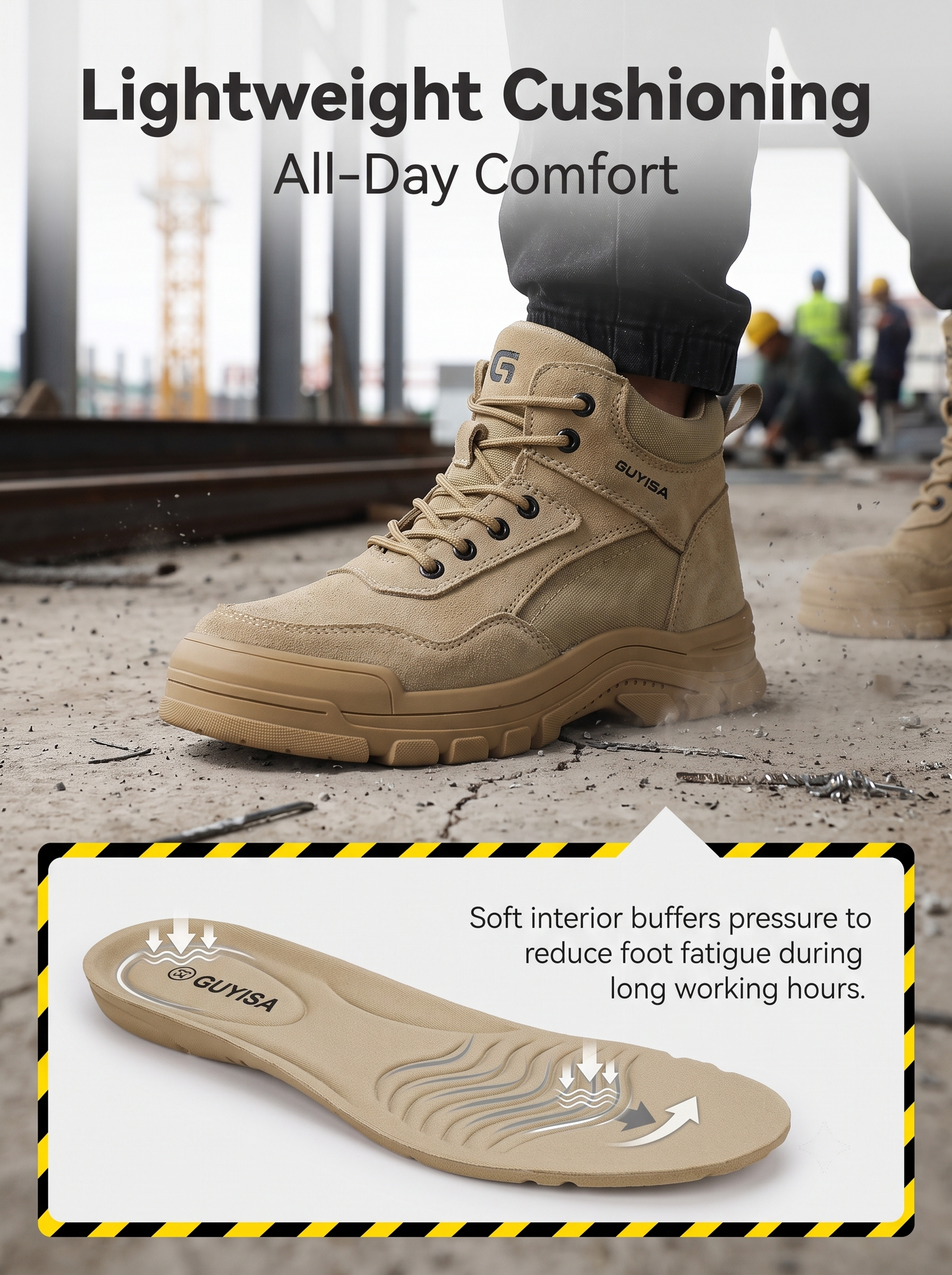 🔥 2026 New High Top Safety Work Boots, Steel Toe Anti-Smashing Anti-Puncture Slip Resistant Industrial Protective Labor Shoes for Construction Warehouse Factory