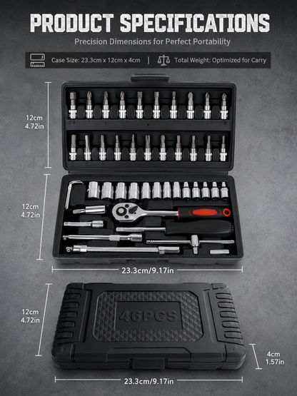 🔥46 IN 1 Ratchet Socket Kit | Veteran Mechanic Pick for All Repair Work