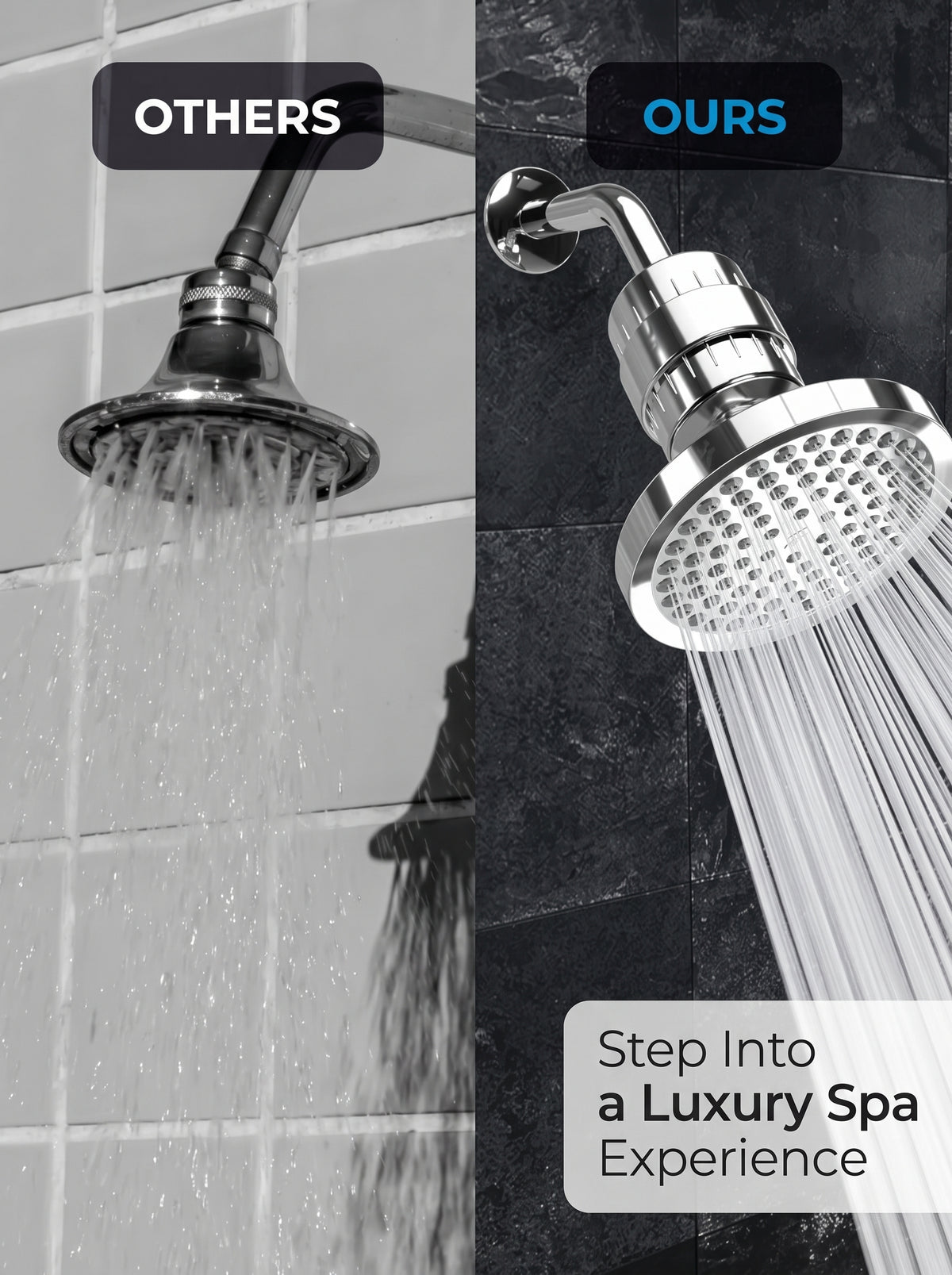 🔥High‑Pressure Boost Shower Head｜Full Plated For Powerful Rain‑Like Shower