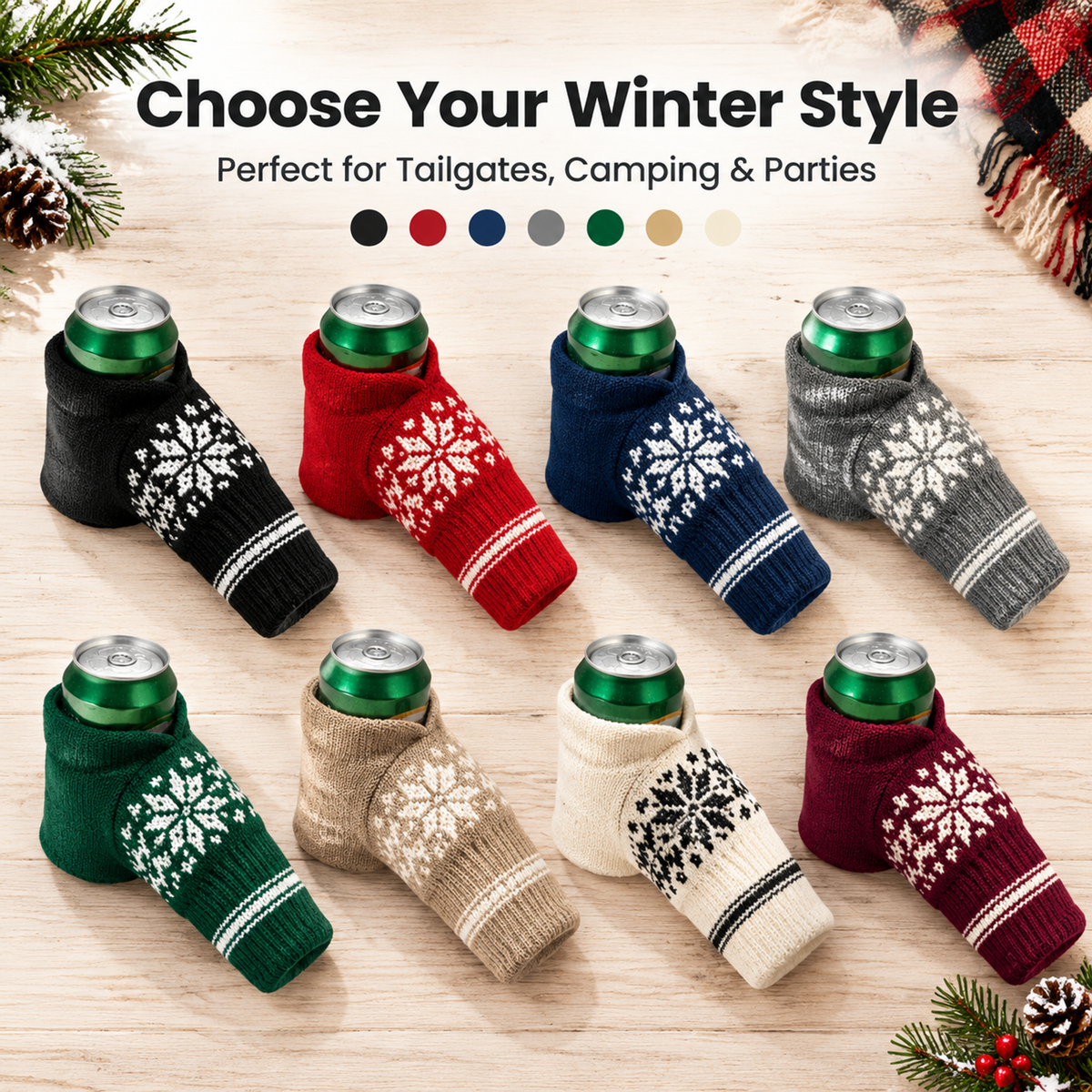 💥50% OFF 🧤Knitted Striped Thermal Beer Glove
